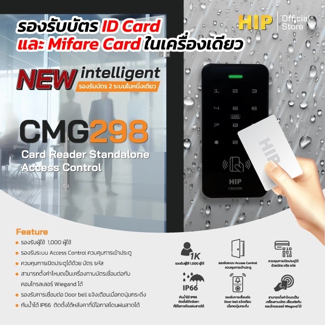 เครื่องทาบบัตรคีย์การ์ดHIPรุ่นCMG298